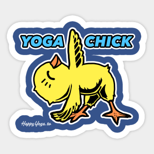 Yoga Chick |  Color Design w/ White Logo Sticker